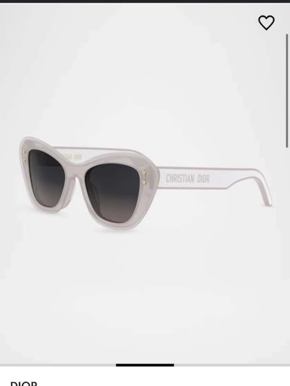 Dior Light Pink Cat-Eye Sunglasses with Gradient Gray Lenses